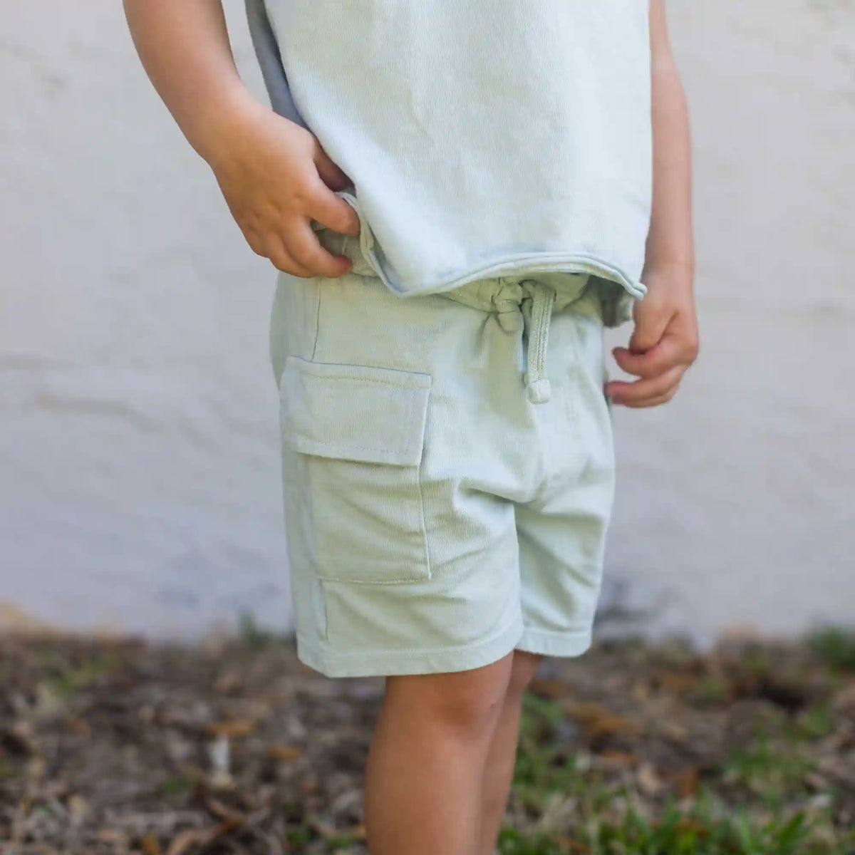 Acid Wash Boy Tee & Shorts Set