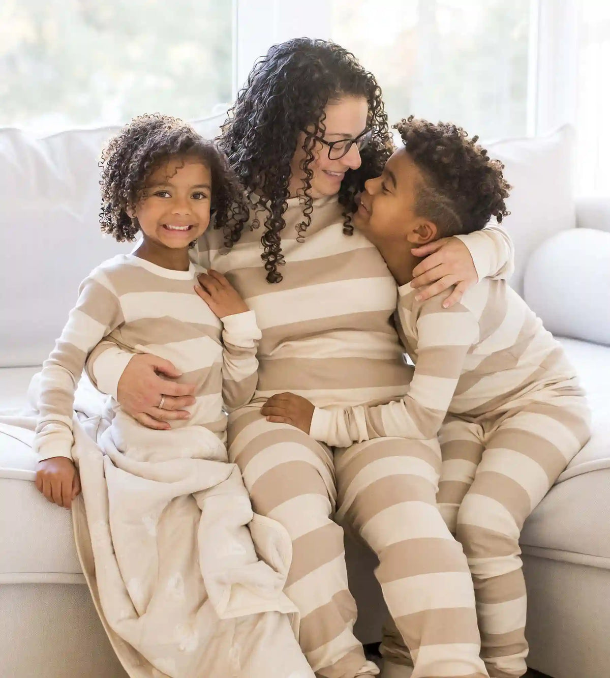 Mommy & Me Rugby Stripe Organic Cotton Sleep & Play - Oat