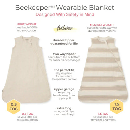 Solid Organic Lightweight Beekeeper™ Wearable Baby Blanket - Nightfall