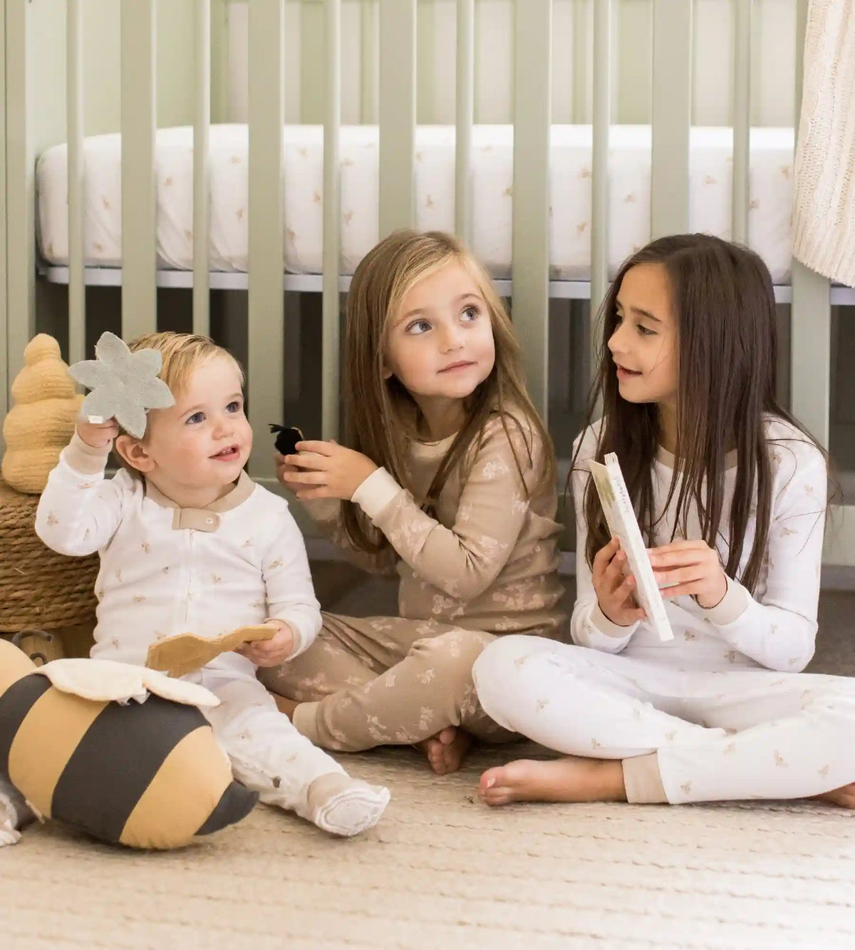 Golden Bee Organic Cotton Two-Piece Pajamas - Hummus