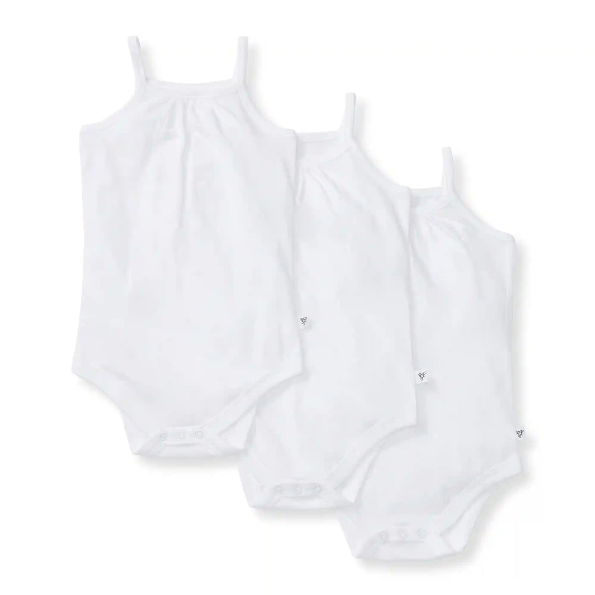 Solid Organic Cotton Baby Camisole Bodysuits 3 Pack