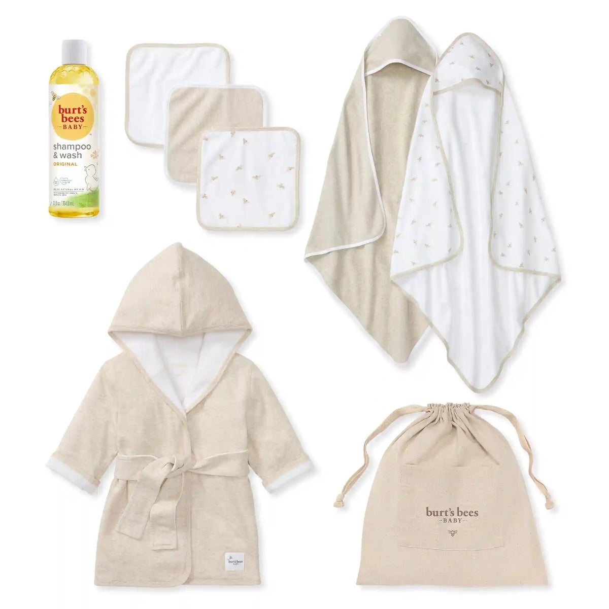 Golden Bee Bath Time Baby Gift Set