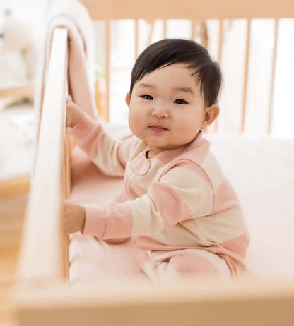 Rugby Stripe Organic Cotton Two-Piece Pajamas - Pink Sand