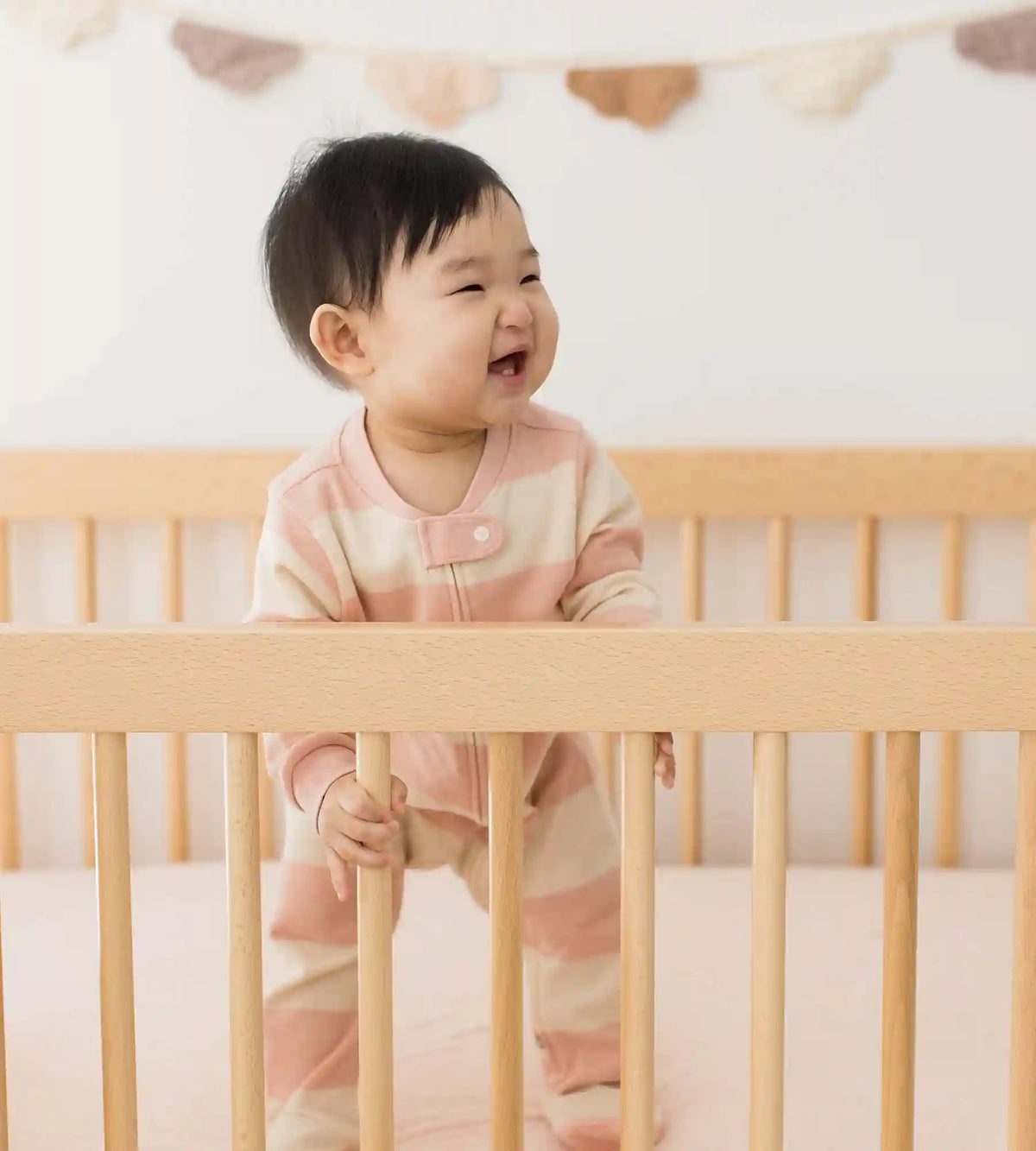 Rugby Stripe Organic Cotton Two-Piece Pajamas - Pink Sand