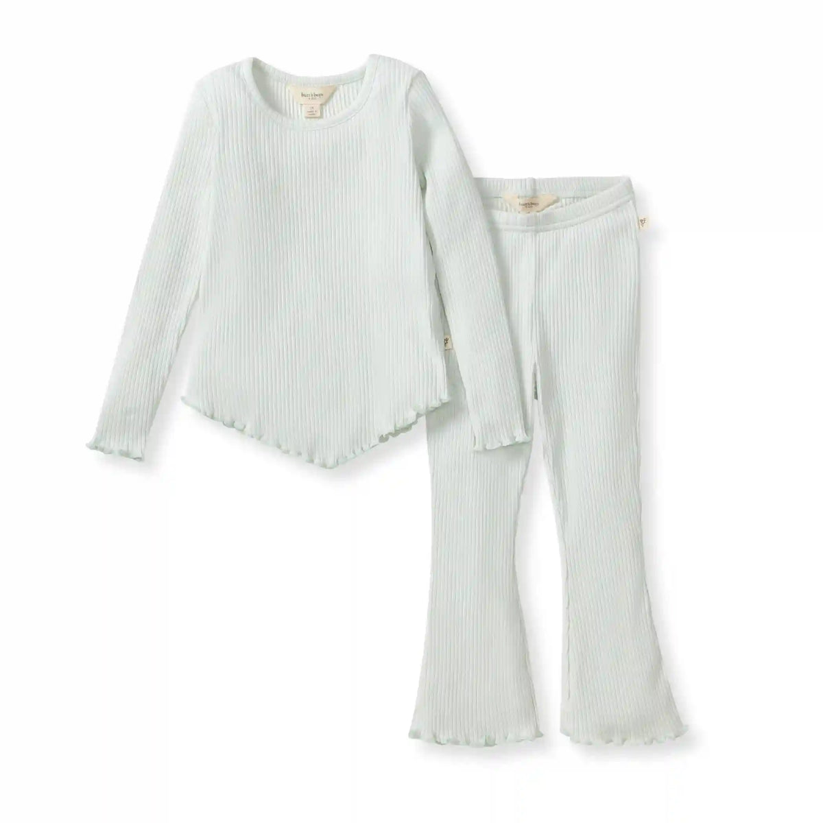 Wide Ribbed Tee & Flare Pants Set