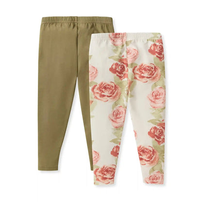 Autumn Rose Organic Girl Leggings 2 Pack