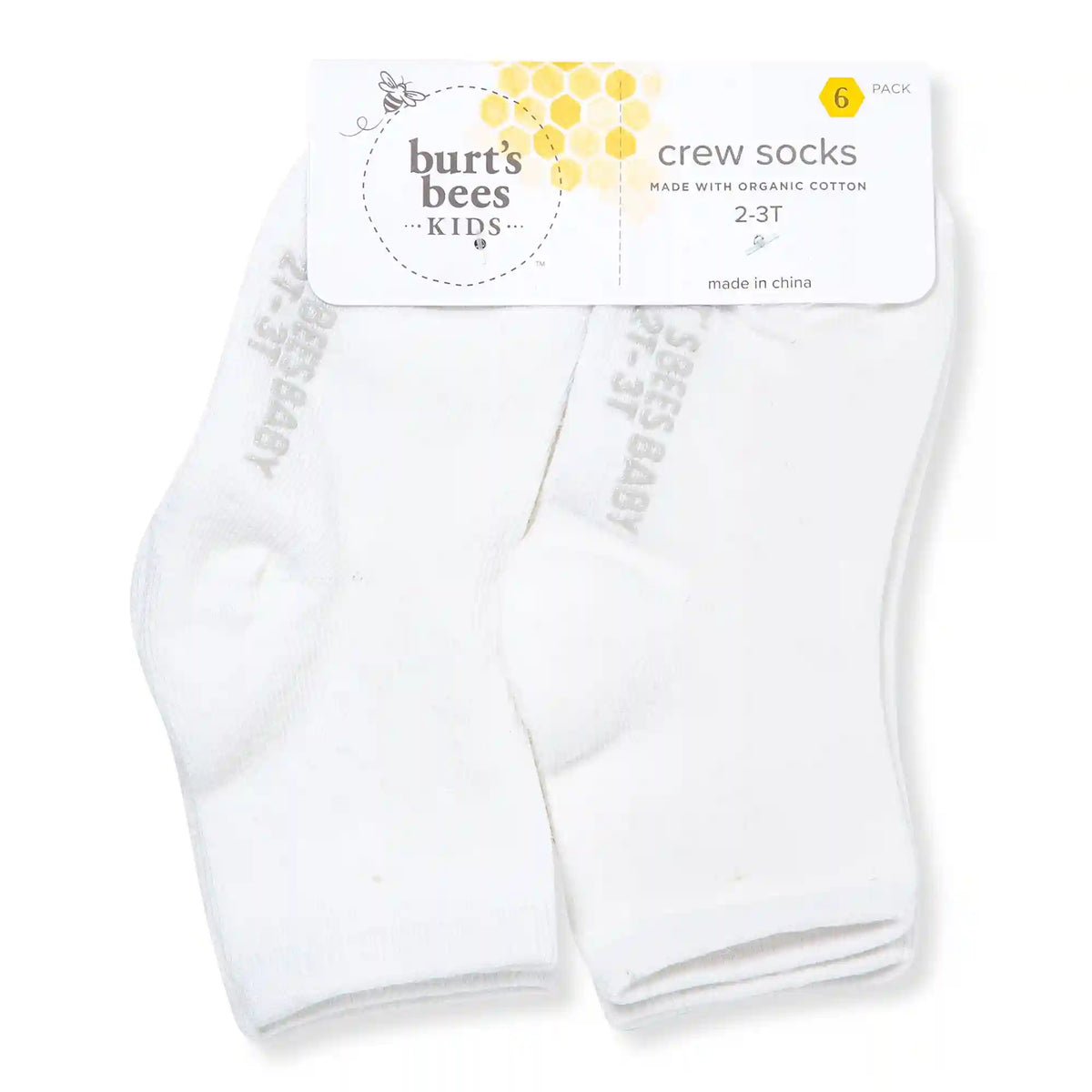 Solid Organic Cotton Toddler Crew Socks 6 Pack