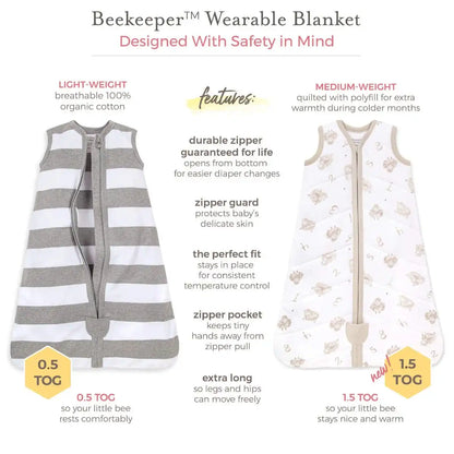 Rugby Peace Stripe Organic Beekeeper Wearable Baby Blanket